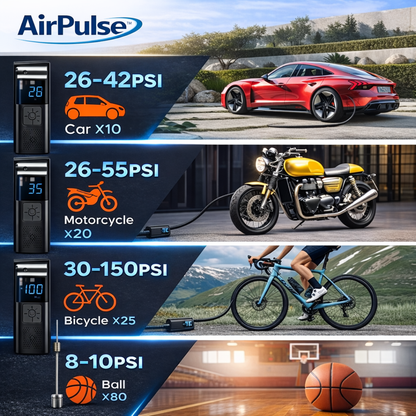 The AirPulse™ Portable Tire inflator