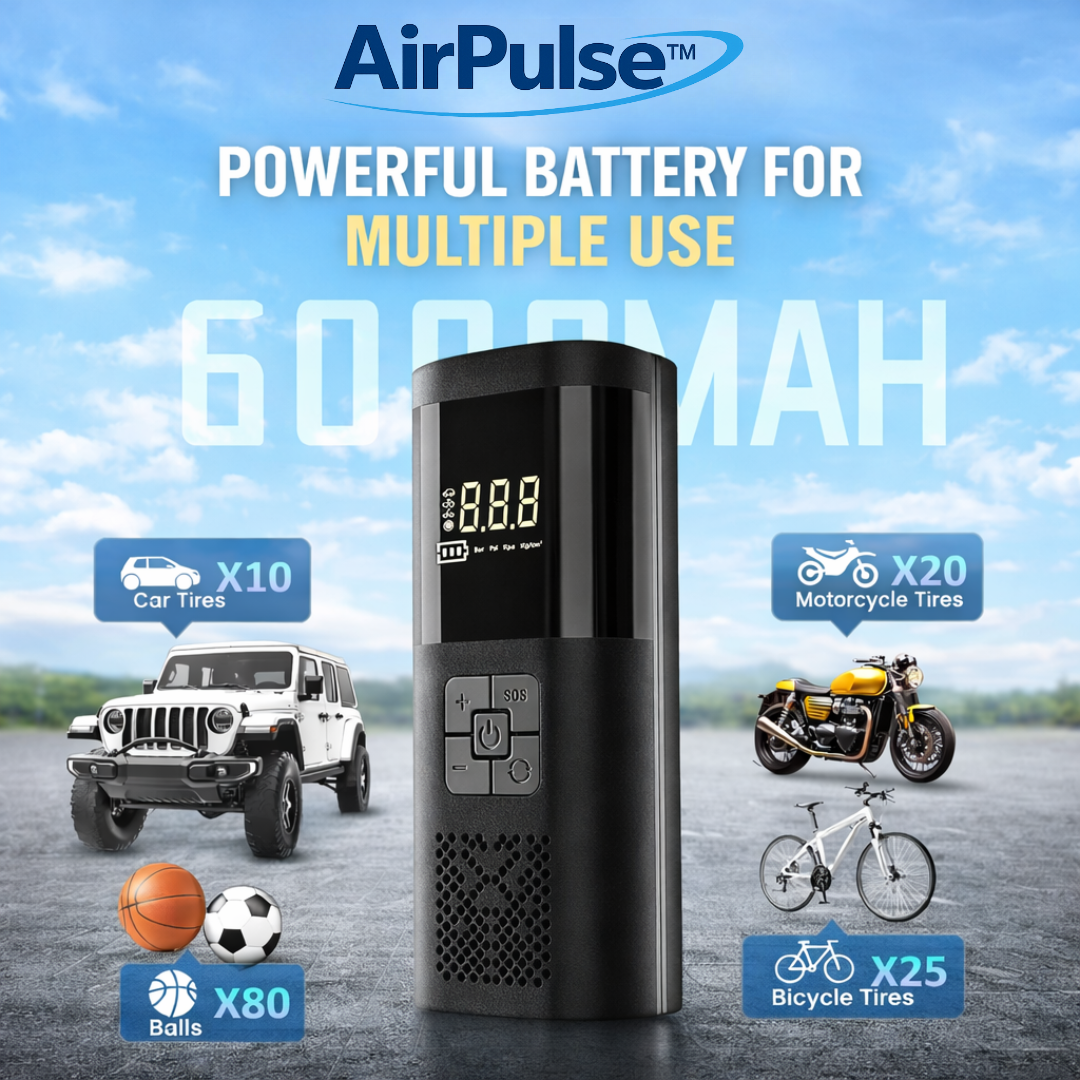 The AirPulse™ Portable Tire inflator