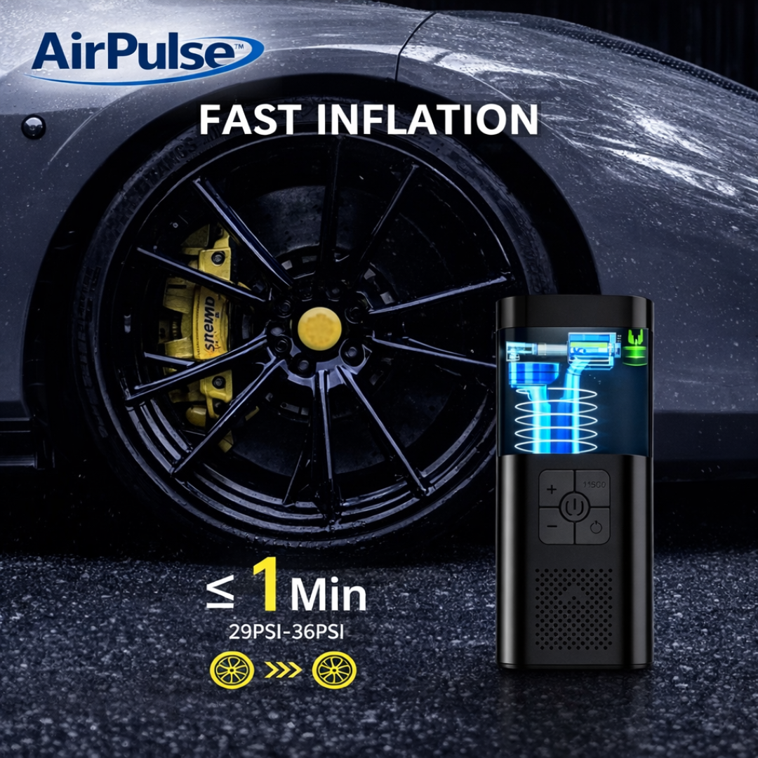 The AirPulse™ Portable Tire inflator