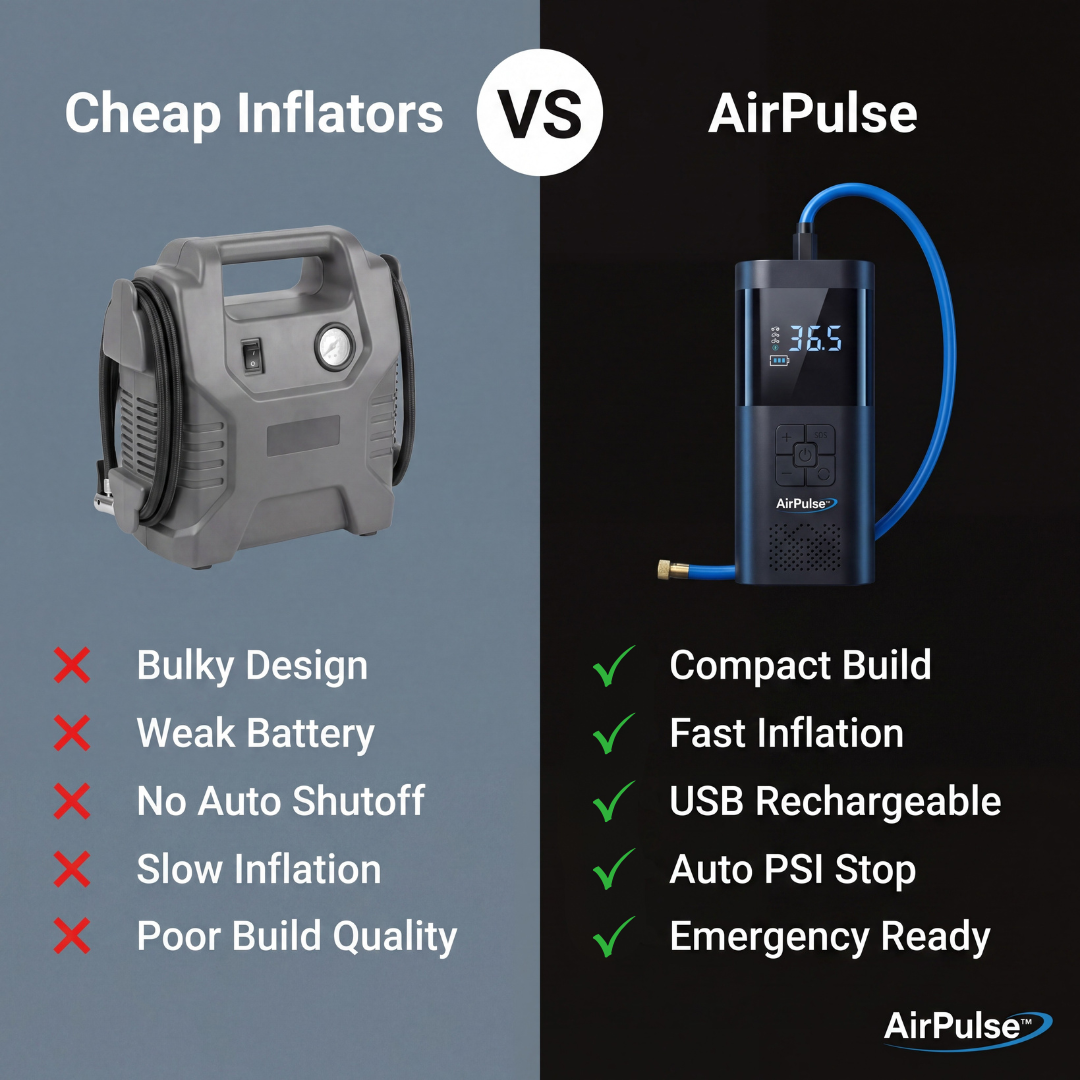 The AirPulse™ Portable Tyre inflator